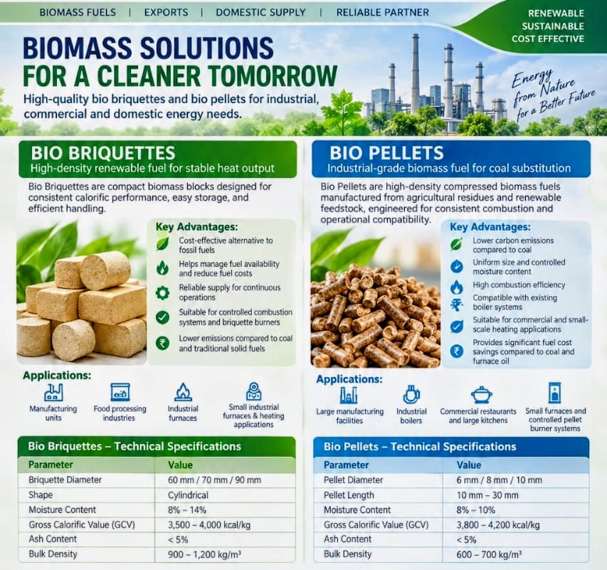 Biomass Solutions for a Cleaner Tomorrow - Bio Briquettes and Bio Pellets